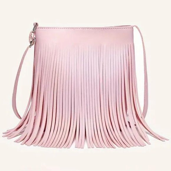 PINK FRINGE BAG - Picture 1 of 2